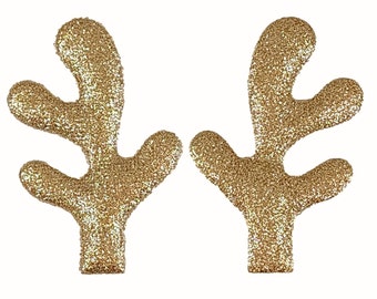 5 Pairs - Glitter Reindeer Antlers for Hair Bows, Costumes & Holiday Headbands