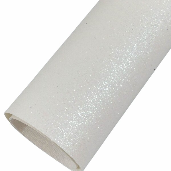 Pack of 3 . Fine Glitter Sheets . A4 Sparkling Snow White . Thin Solid Glitter Canvas Sheet