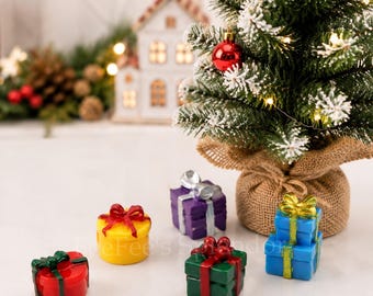 10 mini regalos navideños - Cabujones para regalos navideños para joyería y manualidades.