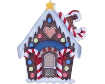 5 PCS "Gingerbread House" Christmas Planar Resin Flatbacks for Badge Reels, Card Making, Jewelry