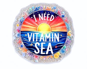 2 PCS Vitamin Sea Glitter Acrylic Flatbacks for Keychains, Badge Reels