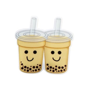 5pcs Boba Planar Resin Flatbacks | Bubble Tea Cabochon | Milk Tea Charms | DIY Craft Embellishments