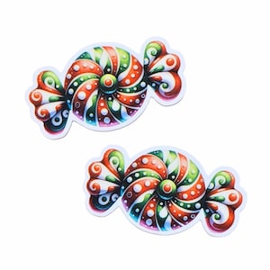 5 Christmas Planar Resin Flatbacks | Festive Candy Cabochon | Holiday Craft Charms