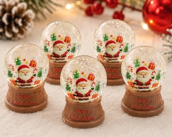 4 PCS Snow Globe Resin Miniature, 3D Figurines, Christmas Decor, Holiday Charms