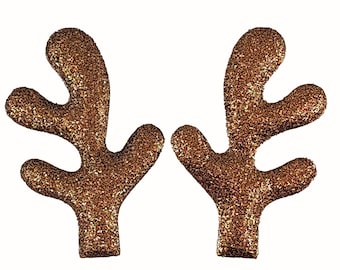 5 Pairs - Glitter Reindeer Antlers for Hair Bows, Costumes & Holiday Headbands