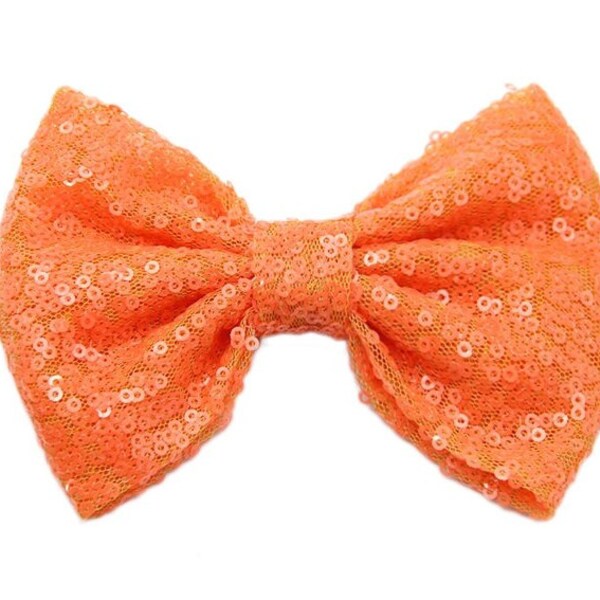 Orange Hair Bows Etsy