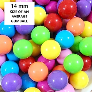 Fake Bubblegum Cabochon | 14 mm Colorful Bright Gumballs | DIY Candy Embellishments (NO HOLE)