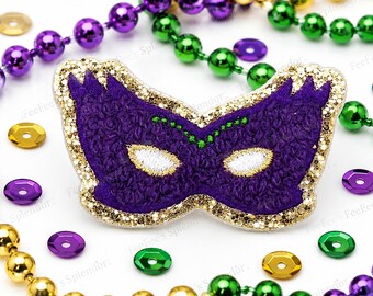 Mardi Gras Mask Applique, Embroidered Patch for DIY Costumes, Hair Accessories & Crafts
