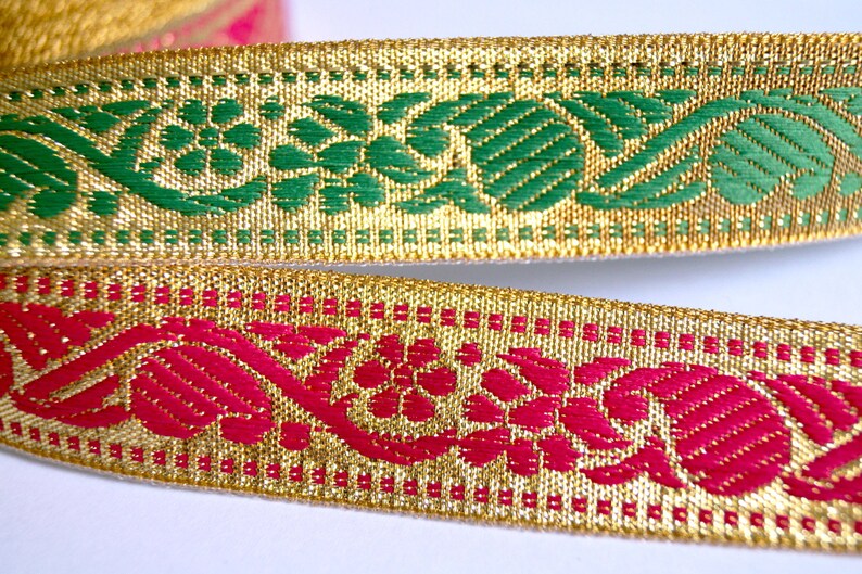 9 Yards Red/green Embroidered Fabric Ribbon Trim Handmade Supply Perfect 4 Gifts Wrap/bands