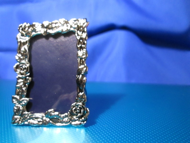 Vintage Silver Plate Mini Picture Frame Ornate Desk Frame Etsy