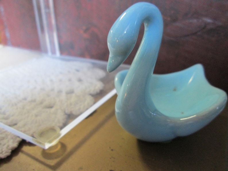 Vintage 1950s Swan Salt Dish MidCentury Cottage Chic Dining table dinner condiment Retro Kitchen Serving Food Seasoning Salt Dish Swan Birds