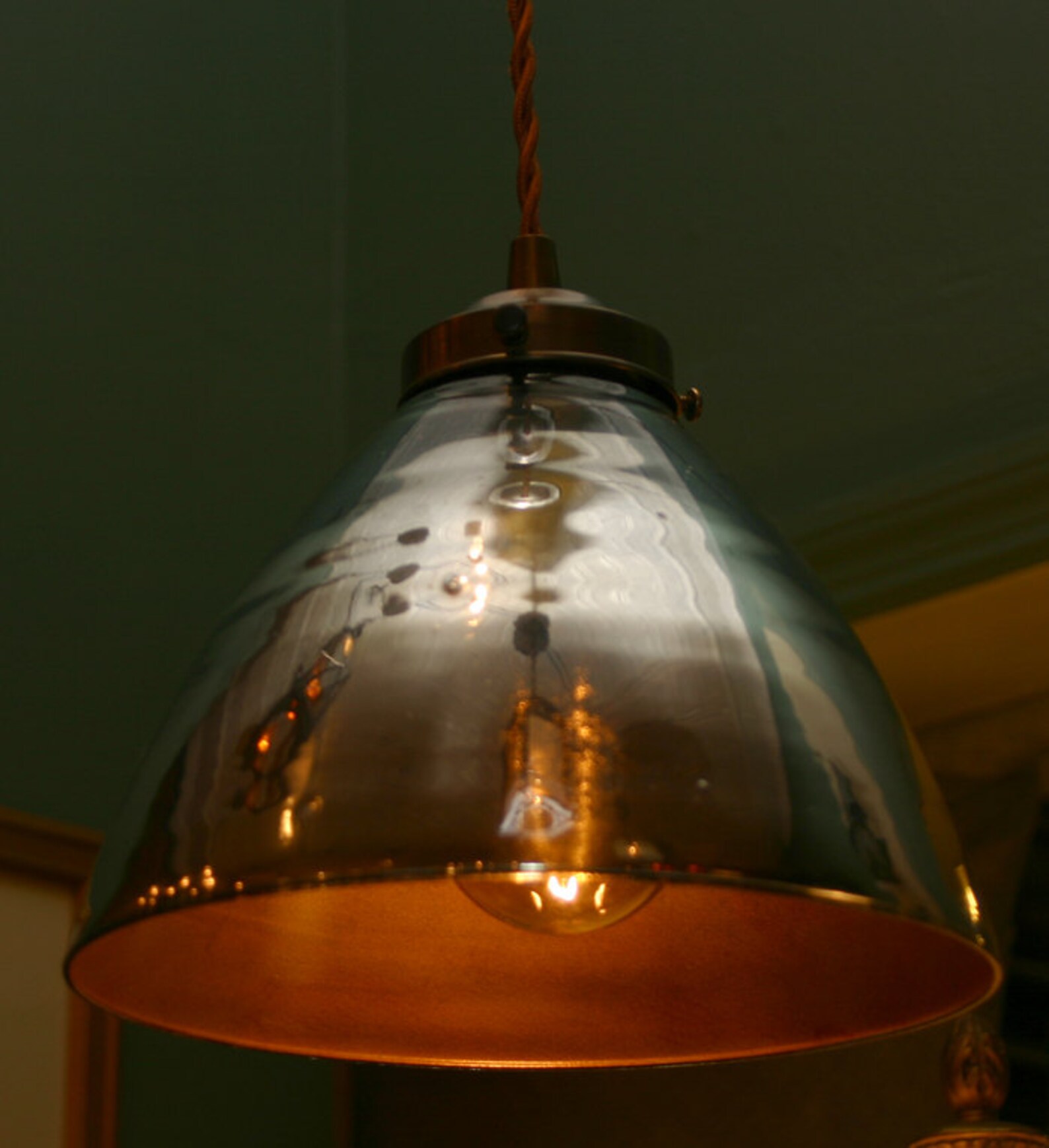 Custom Pendant Light With Blown Glass Shade Etsy