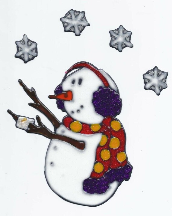 Bonfire Snowlady Window cling