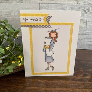 Abschlusskarte (Mädchen) Grau/Gelb