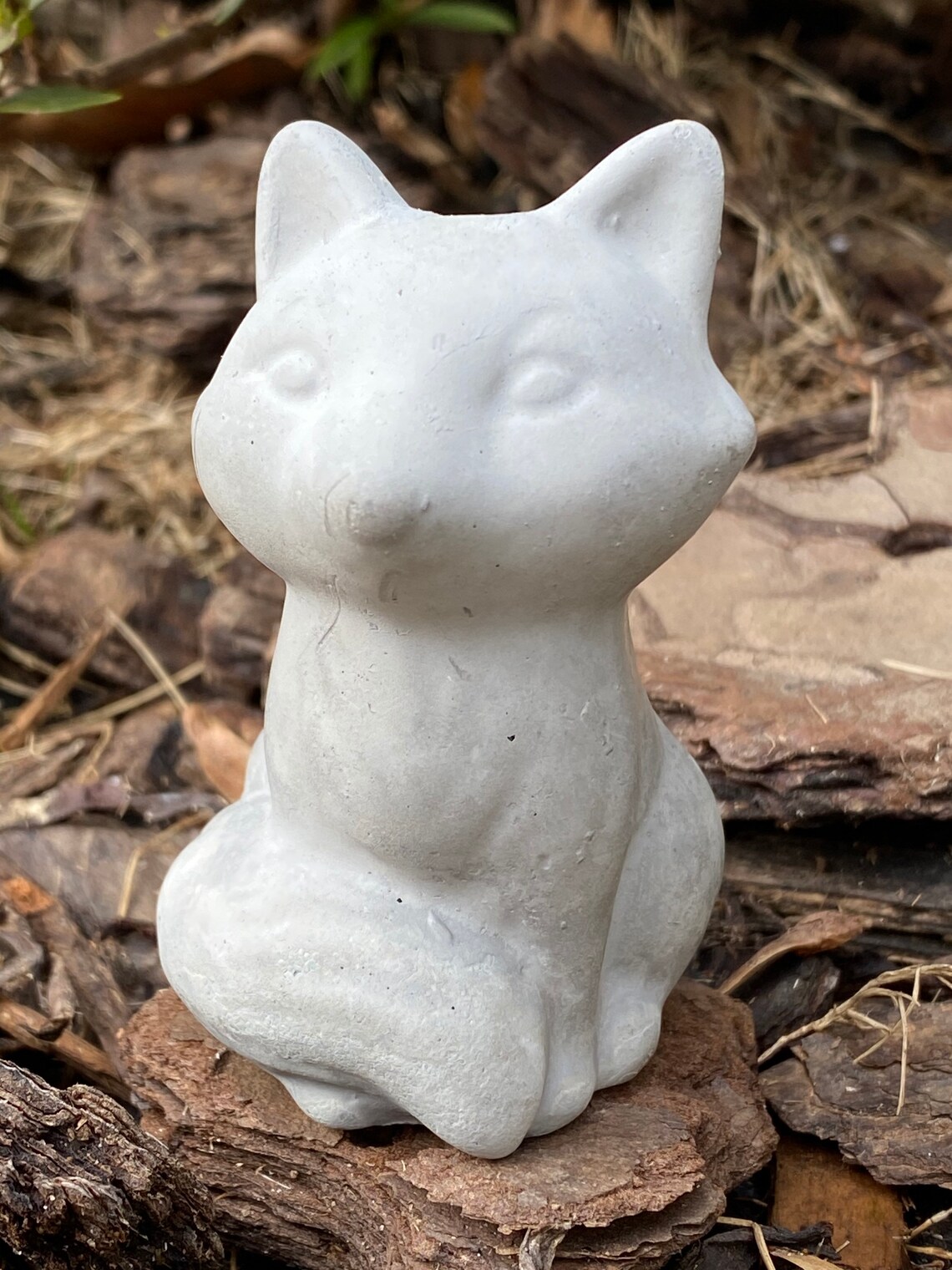 Concrete garden fox statue adorable 3 cement fox foxy fox Etsy