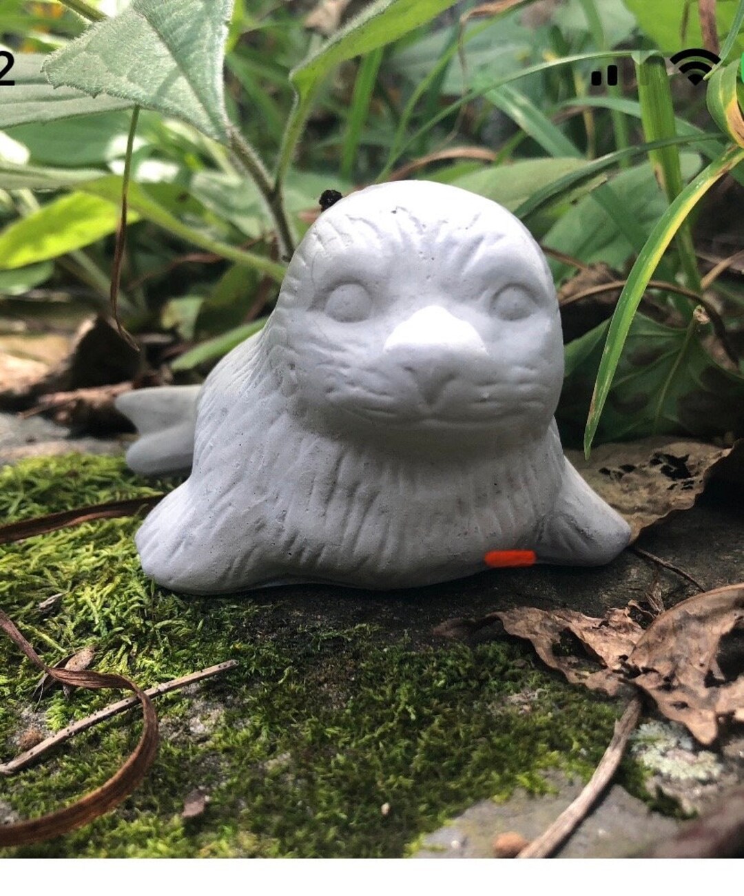 Seal Garden Statue, Concrete Seal, Adorable 5 Long Cement Seal Statue