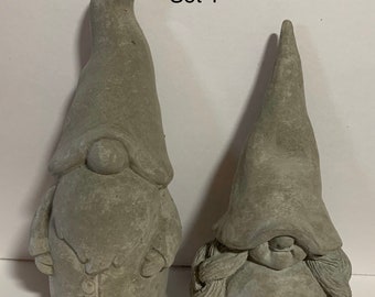 Concrete Gnome Set: Swedish Nisse Tomte Cement Statues (Choose Any 2)