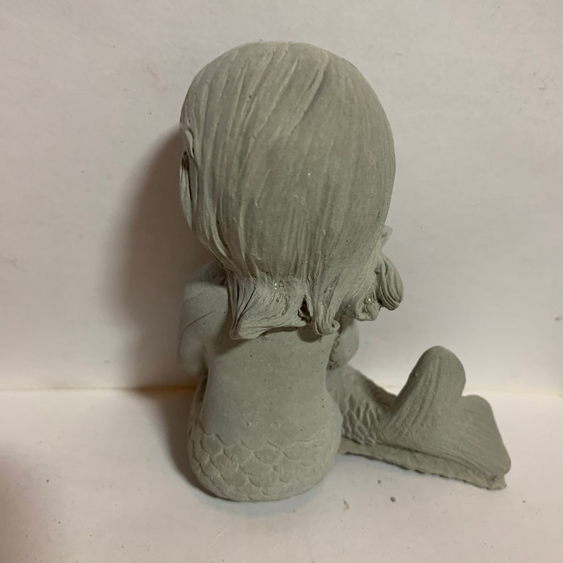 Concrete mermaid statue young mermaid 5 tall unpainted Etsy