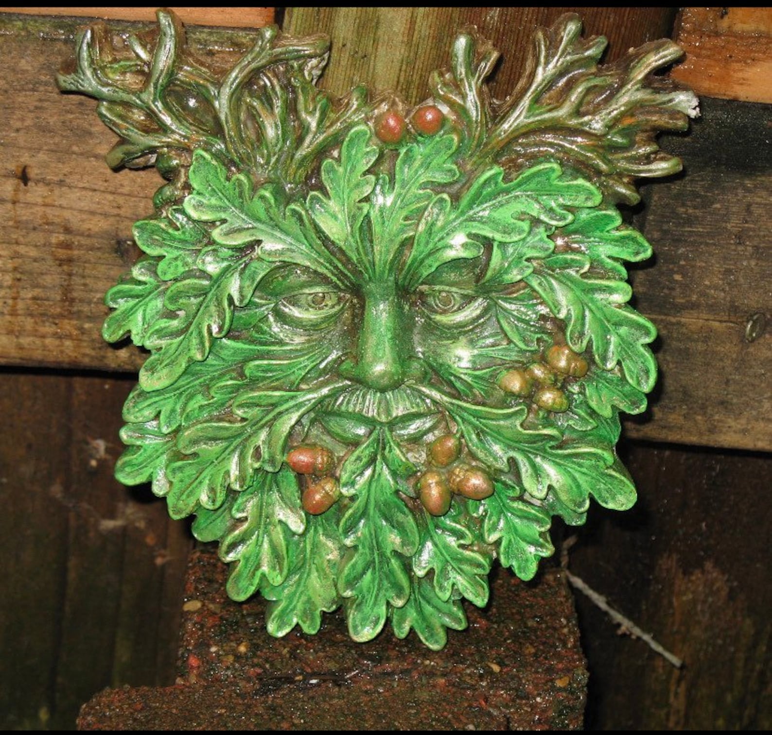 Concrete green man plaque 5 1/2 Celtic green man wall Etsy