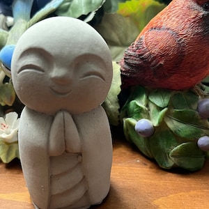 Jizo statue, 3 1/2” concrete Jizo statue, Japanese deity that protects children