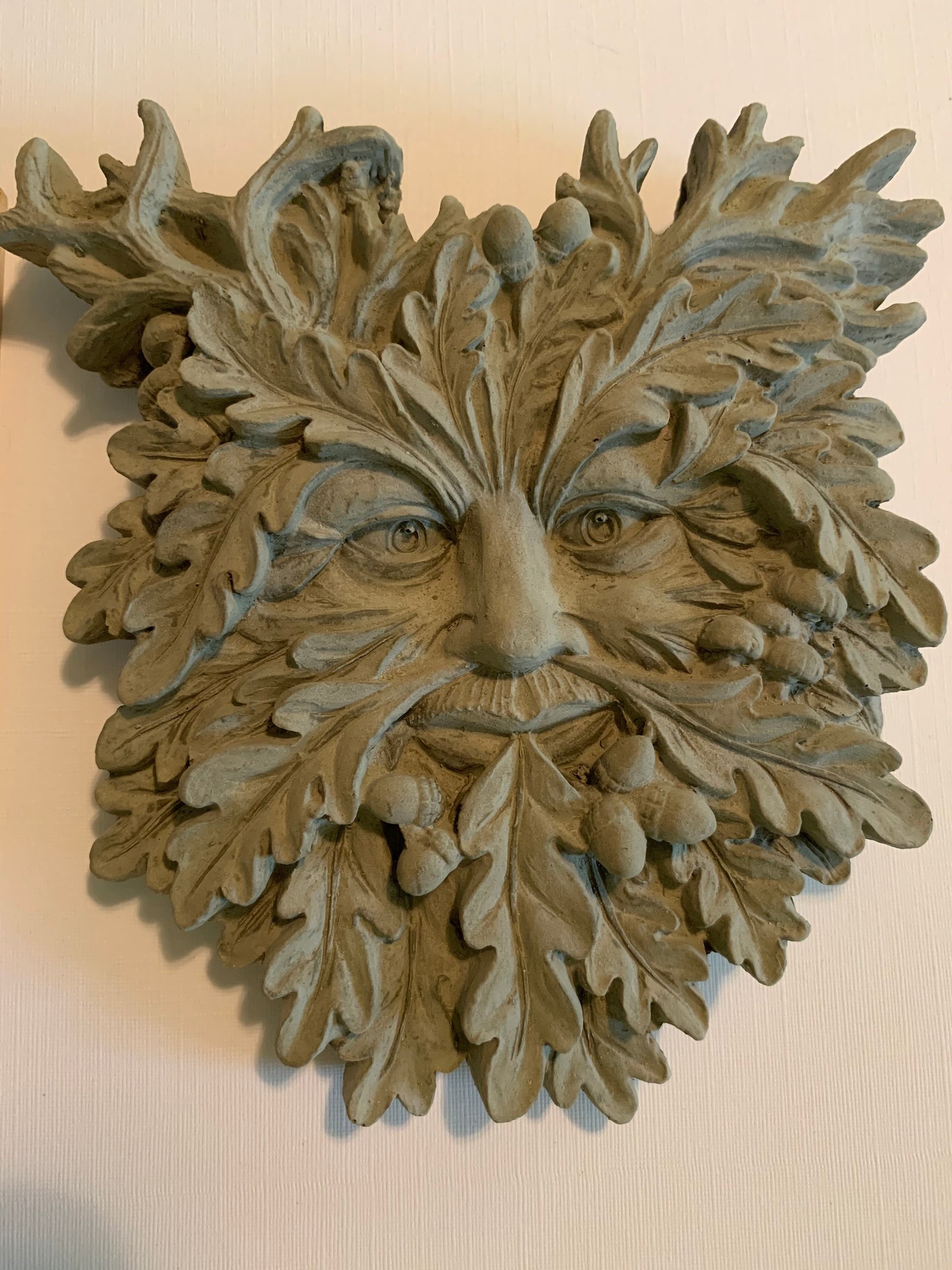 Concrete Green Man Plaque 5 1/2 Celtic Green Man Wall Etsy