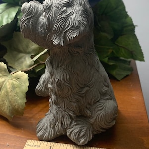 Schnauzer garden statue, concrete 5 1/2” puppy,  lots of detail, Schnauzer puppy statue, great gift