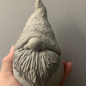 Concrete Garden Gnome Statue: Scandinavian Nordic Decor (5 1/2&quot;)
