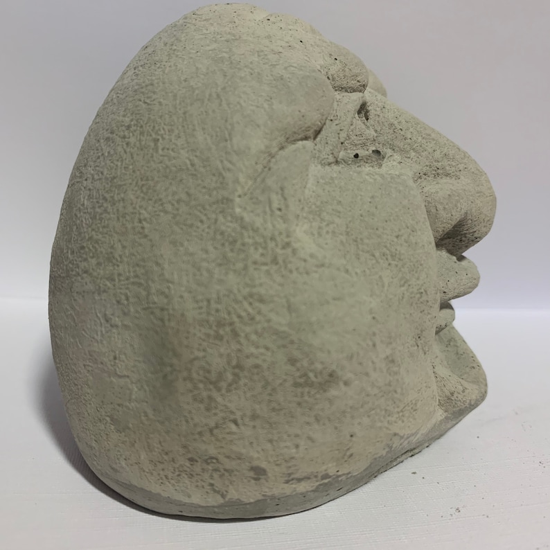 Rock Face Garden Art Statue Smiling Concrete Rock Face Yard Etsy