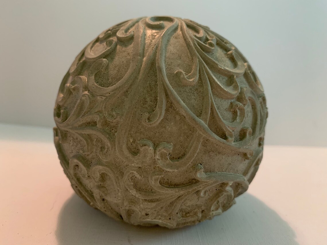 Decorative Garden Ball Concrete Garden Ball 3 1/2 Filigree Etsy