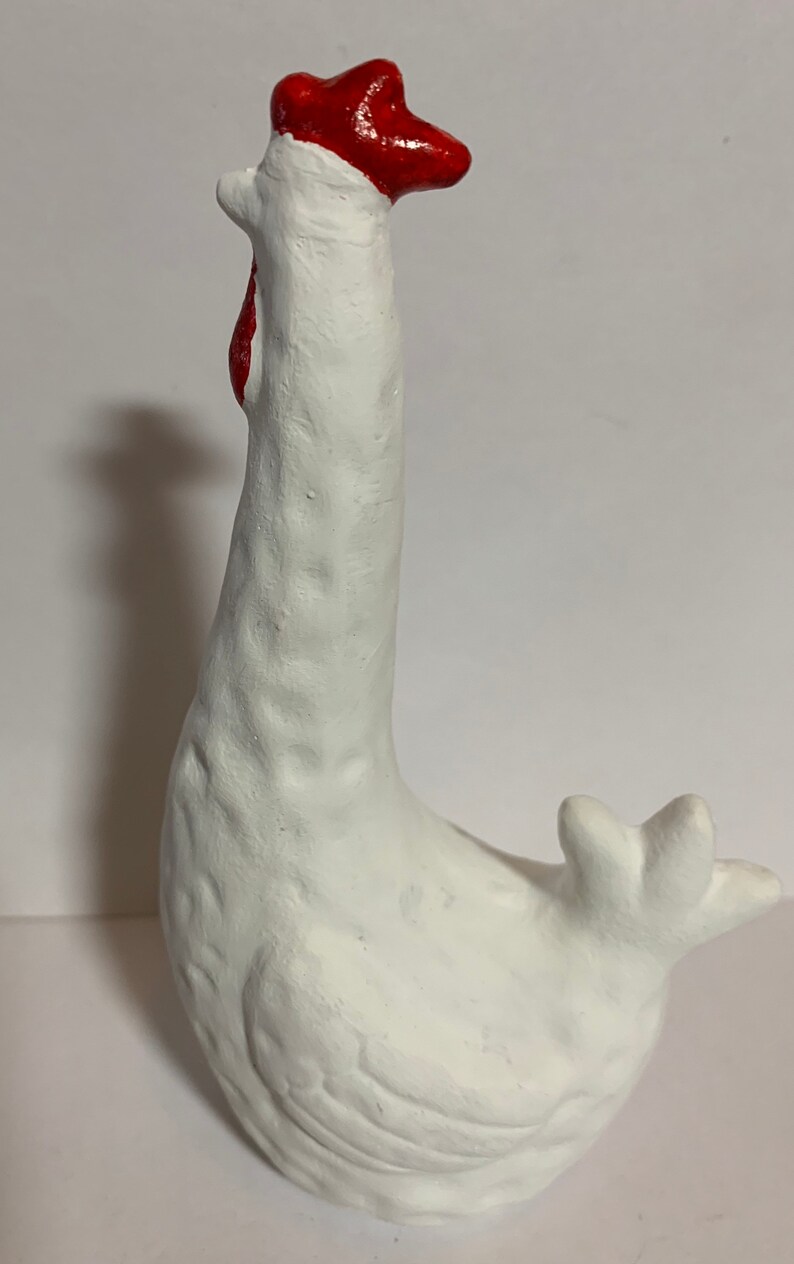 Chicken Garden Statue Concrete Chicken 5 3/4 Cement Etsy