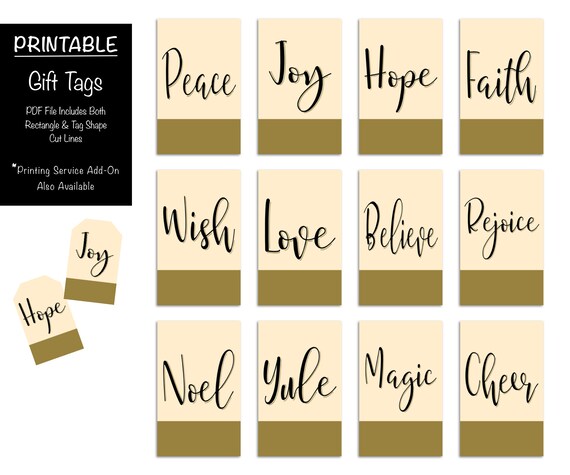 christmas words gift tags printable religious holiday script etsy