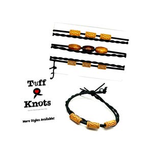 Bracelet ethnique en perles pour cheveux : tibétain, africain, bois naturel image 1