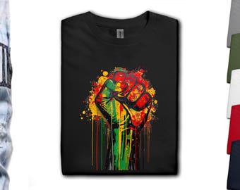 Juneteenth Shirt: Black Power Fist, Graffiti Art, Hip Hop Culture Tees by Tuff Knots
