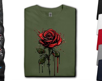 Rose Shirt: Tattoo T-Shirt, Graffiti Art, Rock n Roll, Tees by Tuff Knots