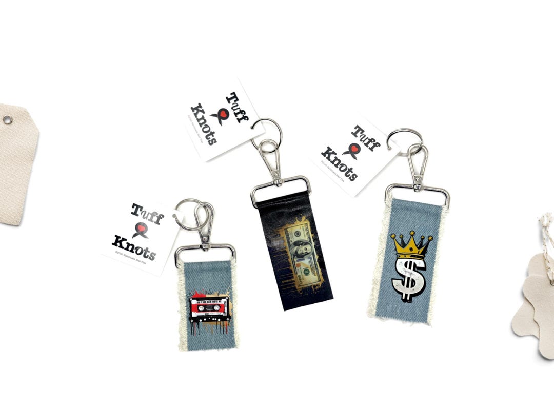 Custom Street Keychains Urban Street Art Keychains: Cassette Tape, 100 Dollar Bill, Money ...
