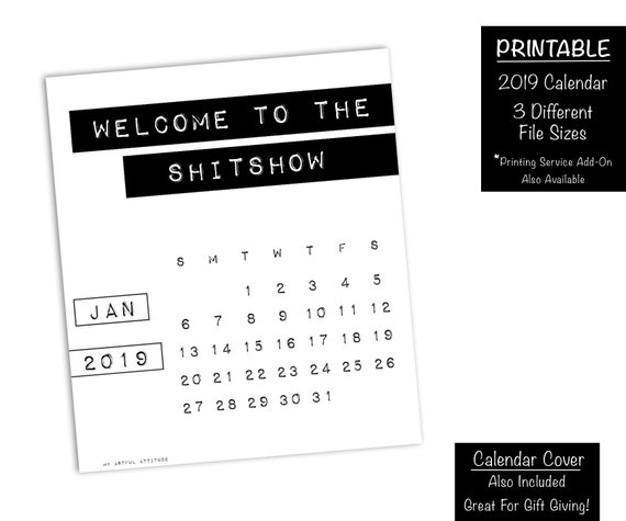 Funny Jan 2019 Calendars - FREE DOWNLOAD