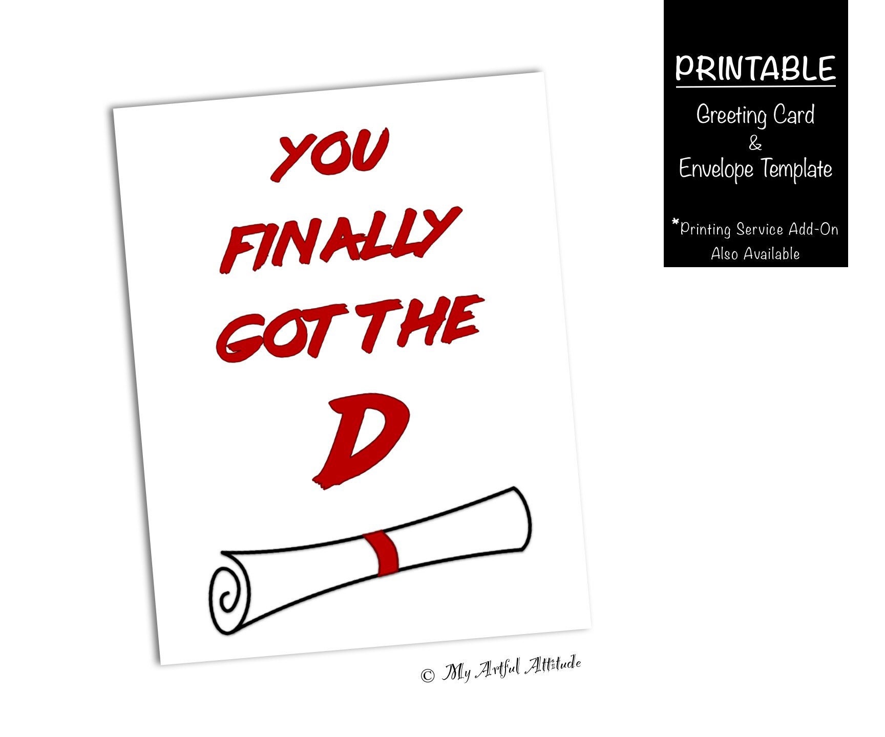 funny graduation printable digital card dirty grad gift etsy