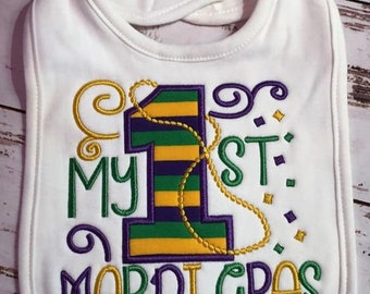 Mardi Gras Bib-baby bib-mardi gras outfit