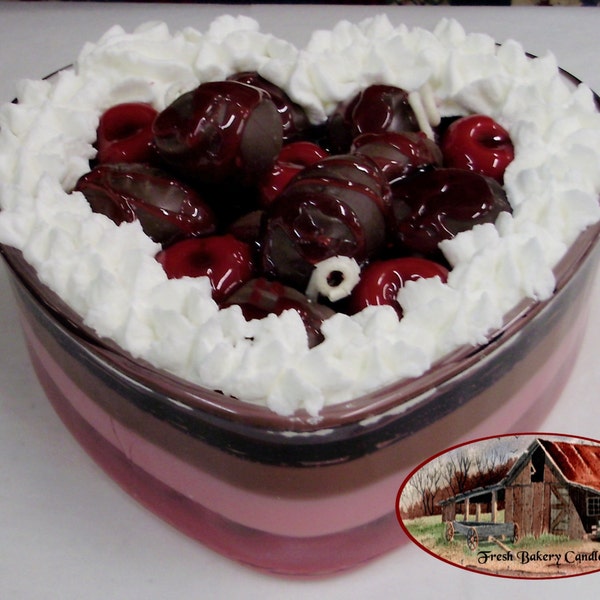 Chocolate Covered Cherries Cheesecake - Heart Cheesecake Bowl Candle