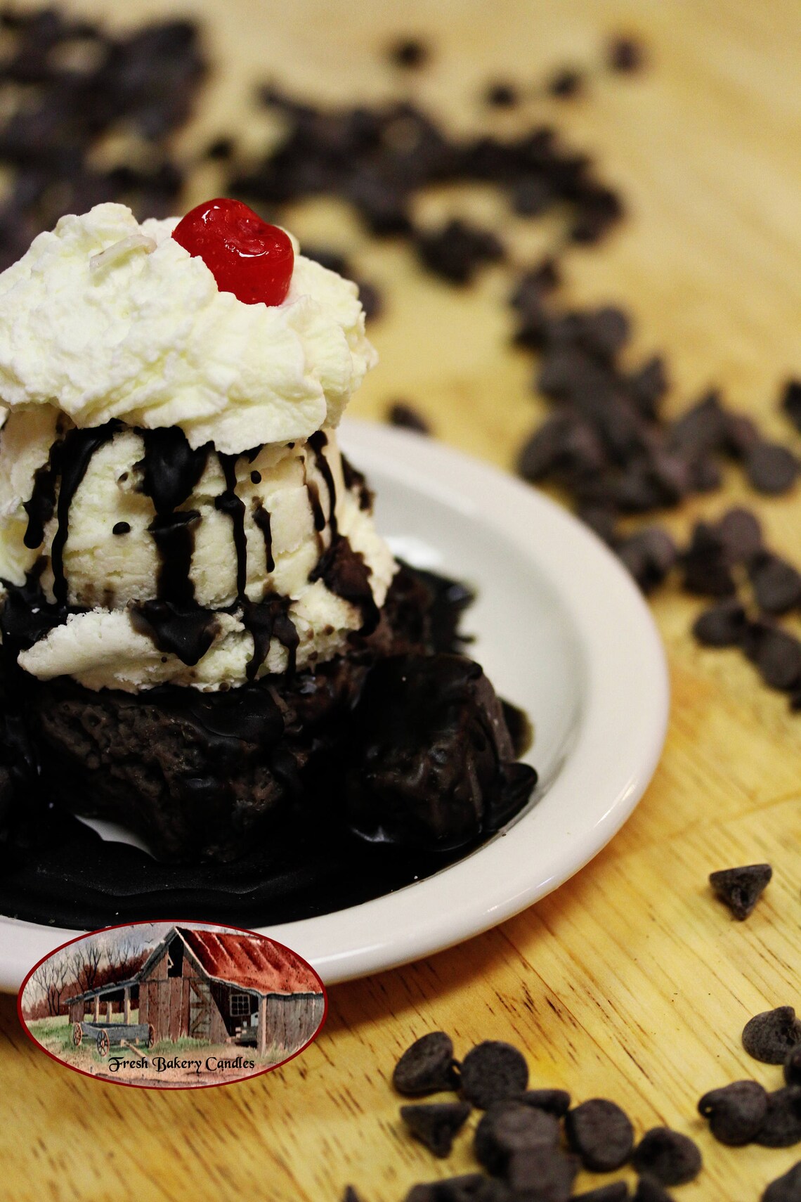 Hot Fudge Brownie Delight With Ice Cream Candle Etsy