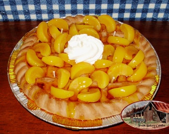 8.5 inch Peach Lattice Crust Pie Candle