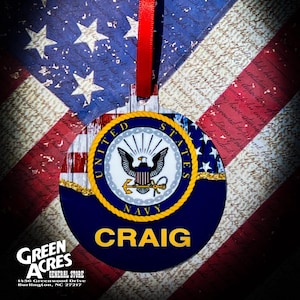 Personalized U.S. Navy Christmas Ornament