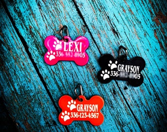 Aluminum Dog Bone Pet Tag  Two-Sided
