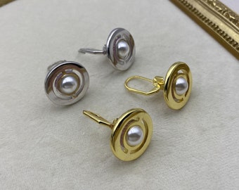 Pearl Earring, Enamel Pearl Earring, Round Pearl Earring, Asteroid Earring, Earring Jewelry, Pendant Gift, Mother Earring Gift