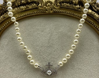 Collana di perle, Collana di perle di Saturno, Collana di zircone Saturno, Collana di asteroidi, Collana di gioielli, Regalo pendente, Regalo collana madre