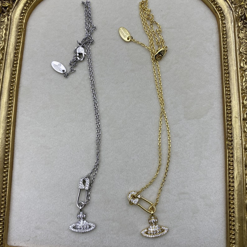 Collana di moda, collana con spilla di Saturno, collana rotonda di Saturno, collana di asteroidi, gioielli da donna, regalo con ciondolo, regalo con collana della madre immagine 6