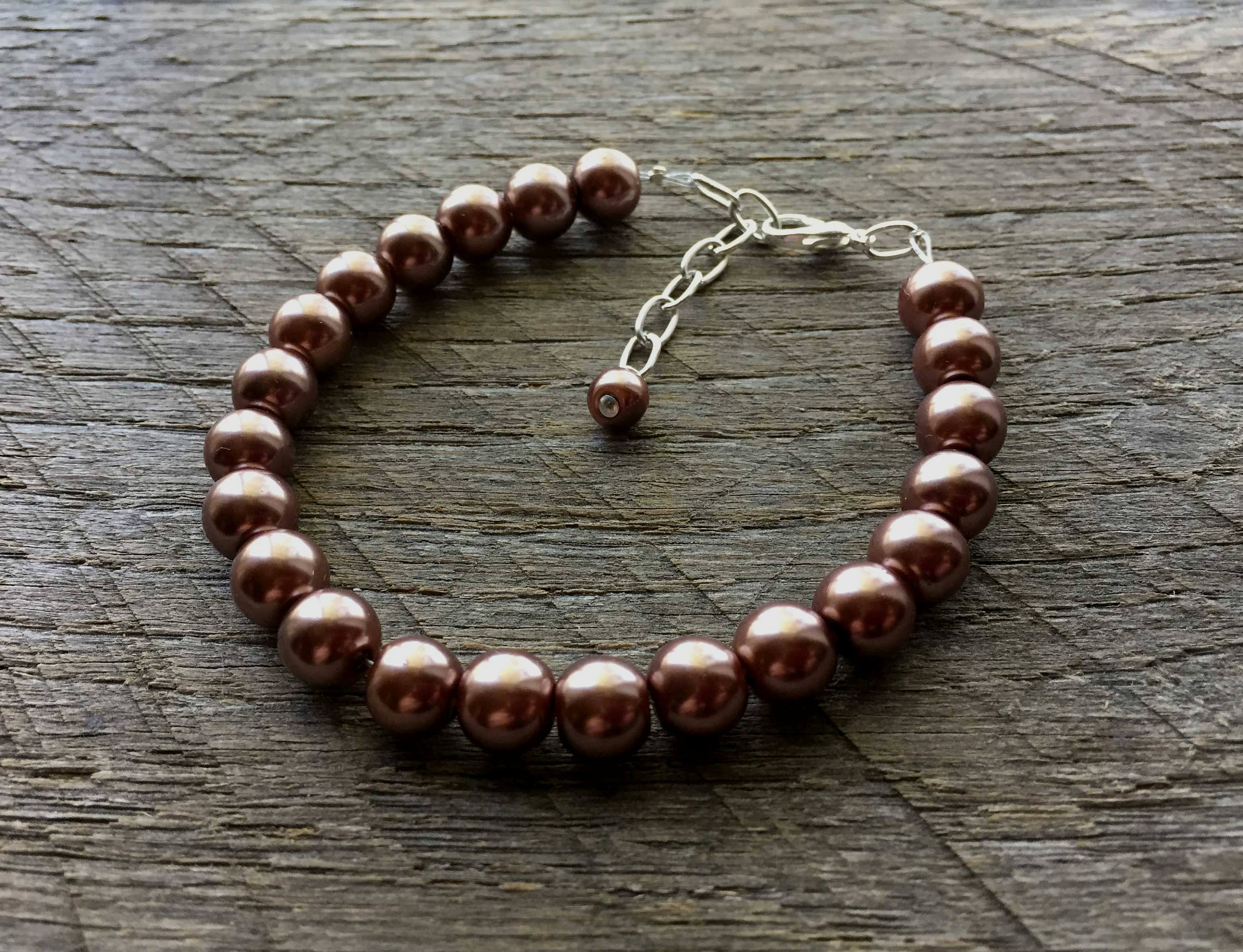Brown pearl bracelet deals