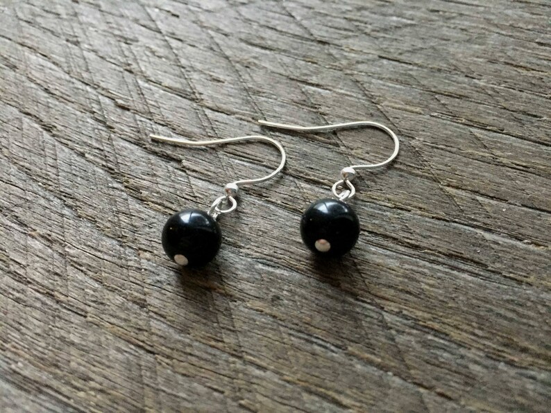 Black Flower Girl Set Pearl Bracelet Earring One Single Strand Simple Pearl Bracelet Earrings on Silver or Gold Chain and Ear Wire Hook