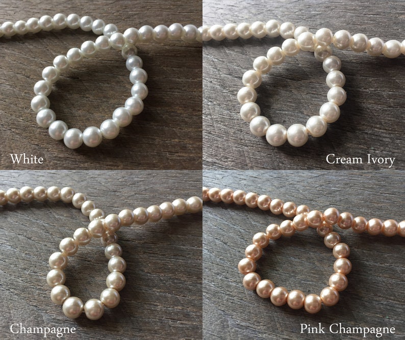 Pearl Bracelet, Stacking Multi Strand Cuff Drape Bracelet on Silver or Gold Chain image 4