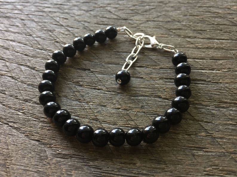 Black Flower Girl Set Pearl Bracelet Earring One Single Strand Simple Pearl Bracelet Earrings on Silver or Gold Chain and Ear Wire Hook